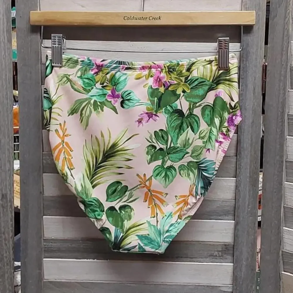 Women's Botanical Floral Print Bikini Bottom | Kona Sol | Small (4/6)
